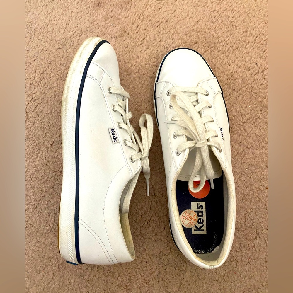Keds white leather street sneaker